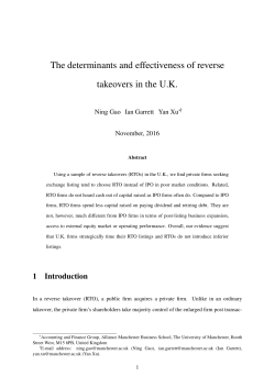 The determinants and effectiveness of reverse takeovers in the U.K.