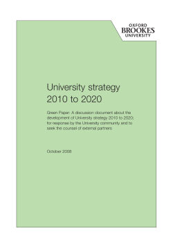 University strategy 2010 to 2020