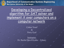Developing a Decentralized algorithm for SAT solver and implement