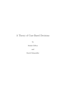 A Theory of Case-Based Decisions