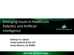 Emerging Issues in Healthcare Robo$cs and Ar$ficial Intelligence