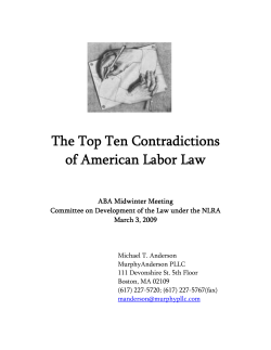 The Top Ten Contradictions of American Labor Law