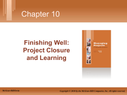 Project Closure and Learning