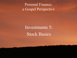 Stock Basics - Marriott School