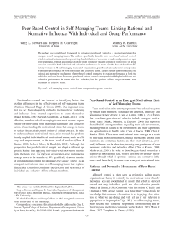 Peer-Based Control in Self-Managing Teams: Linking Rational and
