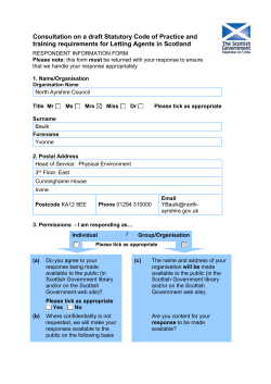 North Ayrshire Council - Consultation Response