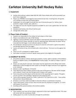 Ball Hockey Rules - Carleton Athletics