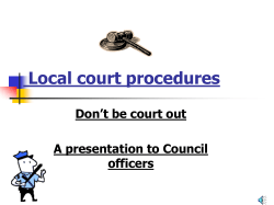 New local legal procedures