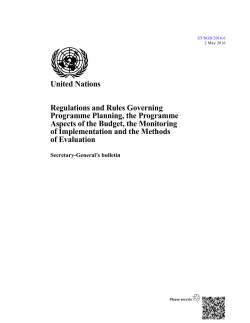 Regulations and Rules Governing Programme Planning, the