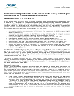 Encana seeks strategic partnerships to maximize the tremendous