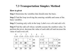 7.3 Transportation Simplex Method