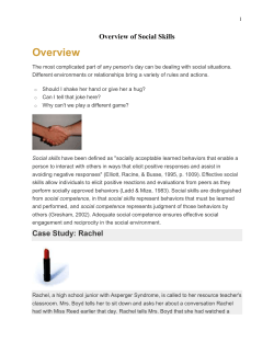 Purpose of Social Skills Assessment