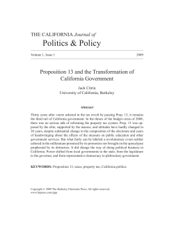 Proposition 13 and the Transformation of California Government