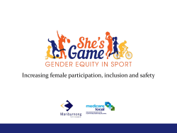 PVAW forum - She`s game - Gender equity in sport