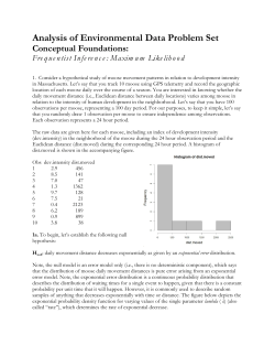 Analysis of Environmental Data Problem Set