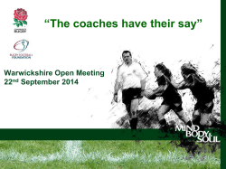 Coaches Presentation October Meeting