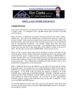 Joint, Last-To-Die Insurance