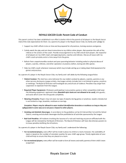 ROYALS SOCCER CLUB: Parent Code of