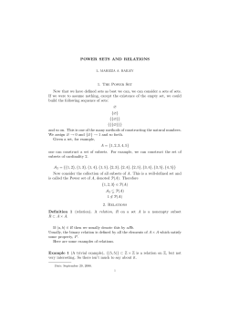 Power Sets and Relations