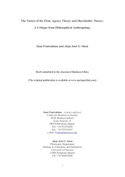 The Nature of the Firm, Agency Theory and Shareholder Theory: A