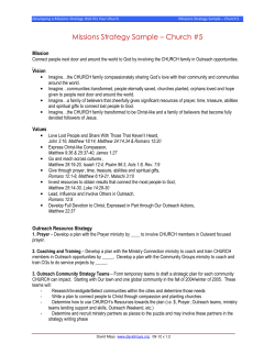 Missions Strategy Sample &ndash; Church #5
