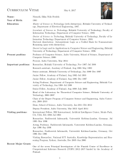 Ilkka Niemel&auml;, CV