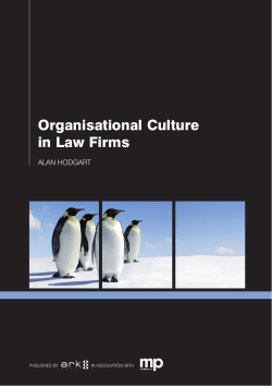 Organisational Culture in Law Firms
