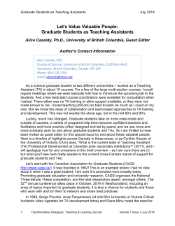 Let`s Value Valuable People: Graduate Students as Teaching