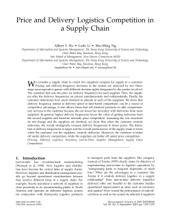 Price and Delivery Logistics Competition in a Supply Chain