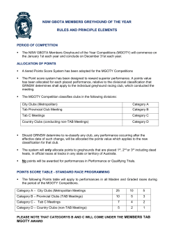 2016 MGOTY Rules and Principle Elements