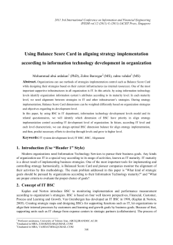 Using Balance Score Card in aligning strategy