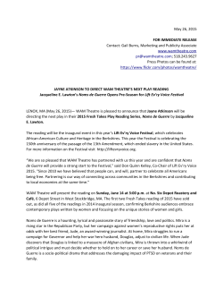 May 26, 2015 FOR IMMEDIATE RELEASE Contact