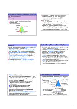 Making Inferences: Clinical vs Statistical Significance