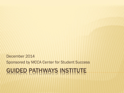 Guided Pathways Institute &ndash; December 2014