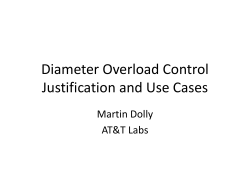 Diameter Overload Control Justification and Use Cases