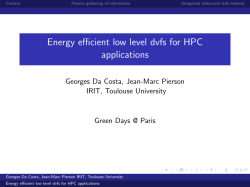 Energy efficient low level dvfs for HPC applications