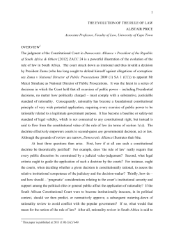 The Evolution of the Rule of Law in South Africa