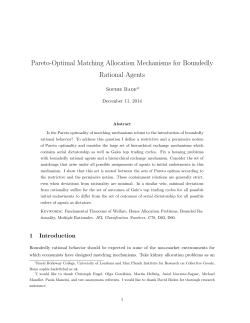 Pareto-Optimal Matching Allocation Mechanisms for Boundedly