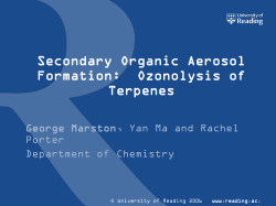 Ozonolysis of Terpenes - The University of Reading