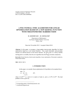 A Polynomial-Time Algorithm for Linear Optimization Based on a
