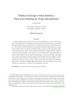 Political Cleavages within Industry: Firm level lobbying for Trade