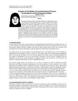 A Review of The Models of Land Development Process