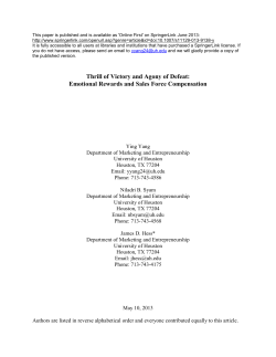 Emotional Rewards and Sales Force Compensation