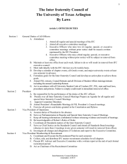 IFC Bylaws - The University of Texas at Arlington