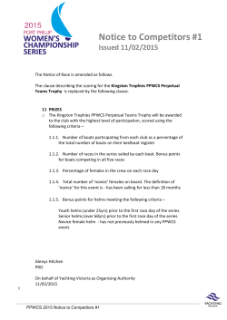 PPWCS 2015 Notice to Competitors #1