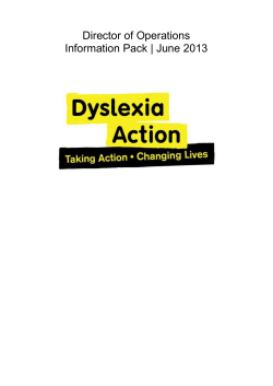 Director of Operations Information Pack | June 2013 Contents