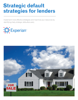 Strategic default strategies for lenders