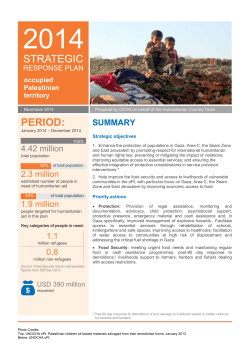 Strategic Response Plan for the occupied Palestinian territory 2014