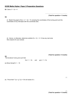 GCSE Maths Higher: Paper 3 Preparation Questions