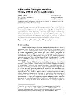 A Recursive BDI-Agent Model for Theory of Mind and its Applications